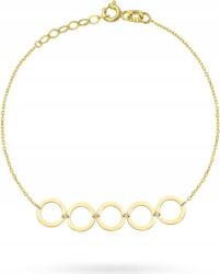 Lovrin Arany női karkötő 585 arany karikákkal, anker fonattal, 19 cm, 14 karátos, ajándékba (lovrin86633)