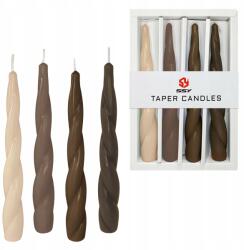  Spirál alakú, illatmentes, dekorációs gyertyák, barna, 19 cm, 4 db (B0CHMG47HV)