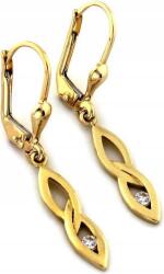 Lovrin Arany függő fülbevaló 585 fehér cirkónia 1, 87 g elegáns design nőknek (Lovrin 62212)