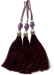 Gipiurowo Ezüst gyöngyökkel díszített fülbevaló sötét bordó, 12 cm (chwost)