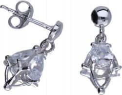 Lovrin Ezüst fülbevaló 925-ös tűs, térbeli cirkónia kövekkel, divatos női ezüst (Lovrin 47707)