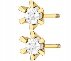 ZŁOCISTO Arany Fülbevaló Behajtható Gyémántok Stiftes 585 Arany Ajándék Gravírozás (DLA DZIEWCZYNY NARZECZONEJ) - allegro - 111 190 Ft