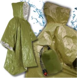 EdiBazzar Többfunkciós zöld eső poncsó vízálló kapucnis kabát (Płaszcz przeciwdeszczowy peleryna)