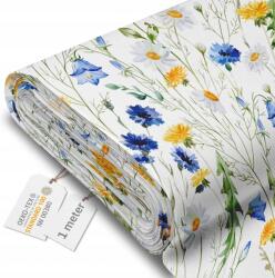 DreamRoots Vízálló Kárpitos Vitorlavászon Anyag 160x100 cm Fehér Virágmintás (B0BWL5BPDK)