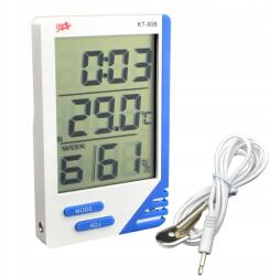  Digitális Külső-Belső Hőmérő és Higrométer, KT908, digitális óra és naptár (TB2078)