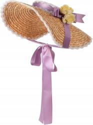  Nagy Szalmakalap Nyári Napvédő Virágokkal és Szalagokkal (B08ZCDD4K7)