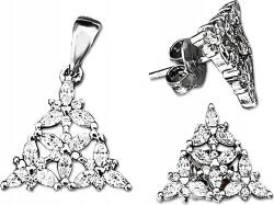 Lovrin Ezüst 925 szett háromszögekkel és virágokkal 3, 8g különleges ajándék, háromszög alakú (Lovrin 73561)
