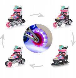 meteor 4 az 1-ben Meteor Painter S 30-33 görkorcsolya, jégkorcsolya, görkorcsolya-jégkorcsolya kombináció, Led kerekekkel (24380)