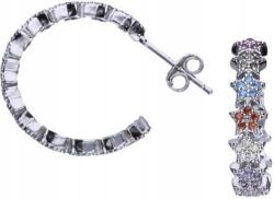 Lovrin Ezüst fülbevaló 925 virágos cirkónia kövekkel 3, 92g egyedi design ajándék (Lovrin 46544)