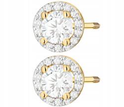 ZŁOCISTO Csavaros Arany Fülbevaló 585 Laboratóriumi Gyémántokkal Ajándék Gravírozás (DLA DZIEWCZYNY NARZECZONEJ)