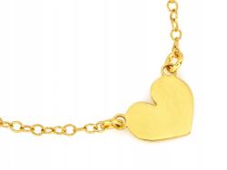 Lovrin Ezüst Nyaklánc Aranyozott Szívvel 925 1.73g 45cm Divatos Mintával, Ajándéknak (60248747)