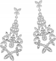 Lovrin Ezüst, hosszú fülbevaló 925 Pillangók Cirkónia Kövekkel 4, 25g női, elegáns (Lovrin 57706)
