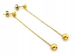 Lovrin Ezüst fülbevaló, 925-ös, aranyozott, golyókkal a láncon, 1, 78g, női