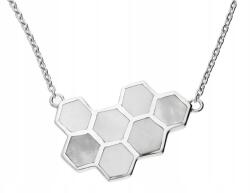 Lovrin 925-ös ezüst nyaklánc méhsejt gyöngyház tökéletes ajándék divatos (Lovrin 68293)