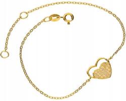 Lovrin Ezüstözött, aranyozott 925-ös ezüst karkötő szív alakú cirkónia kövekkel és divatos medálokkal (Lovrin 52597)