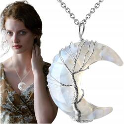  Női nyaklánc hold fa élet medál amulett csakra ásványokkal (Naszyjnik z drzewkiem szczęścia życia księżyc)