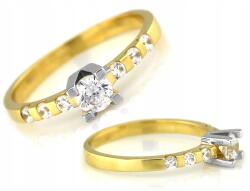 Lovrin 585 arany gyűrű cirkóniákkal 2.18g Solitare r 15 női ajándék (62097681)