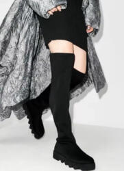  Fekete Klasszikus Térdig Érő Csizma Vastag Talppal Issey Miyake 39-ES (MIY73499)