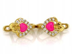 Lovrin Fülbevaló kislányoknak Szív Cirkónia 585 14k Arany 1.37g Rózsaszín Zománc (60978888)