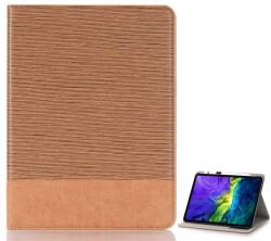 Gigapack Tok álló, bőr hatású (aktív FLIP, oldalra nyíló, asztali tartó funkció, textil minta) VILÁGOSBARNA Apple IPAD Pro 12.9 (2020) (GP-96548)