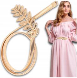 EdiBazzar Öv Női Öv Levél Levelek Rugós Kígyó páncél öv ruhához arany vékony (H7)