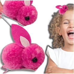  Nyuszi hajcsat lányoknak rózsaszín szett 2db hajcsatok hajcsat (Królik ozdobna spinka dziecięca do włosów)