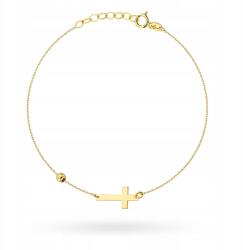 Lovrin Arany karkötő 585 kereszt és golyócska kövek nélkül, finom ajándék, 14k (59632339)