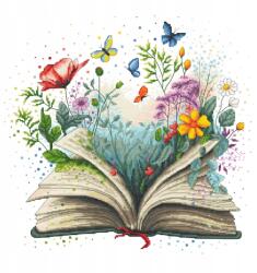 Coricamo Keresztszemes hímzés Hímző szett Virágos könyv (Z 10769)