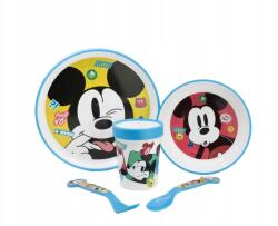 Stor Gyermek műanyag étkészlet, Mickey Mouse, tányér, tál, pohár, evőeszköz, 74385 (74385)