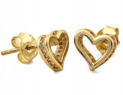 Lovrin Arany Szív Fülbevaló 585 14kt Finom Szív Körvonalak Stiftes 1.36g (Lovrin)