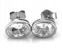 Lovrin Ovális ezüst fülbevaló 925 cirkóniával, elegáns, női ajándék, stekkeres (Lovrin)