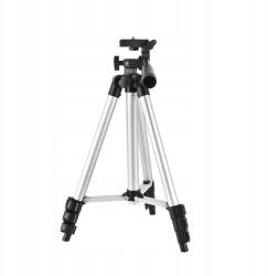  Tripod állvány, fényképezőgéphez, okostelefonhoz, állítható magasság, ezüst (3210)