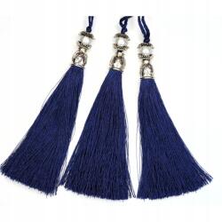 Gipiurowo Gyöngy és ezüst gyöngyökkel díszített fülbevaló, sötétkék, 12 cm (Z perłą i kor srebrnym, granatowy, 12 cm)