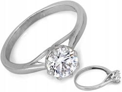 Lovrin 925-ös ezüst gyűrű nagy, fehér cirkónia kővel, r14-es méret, ajándék, 2g