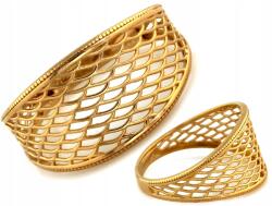 Lovrin Női arany gyűrű 585 stílusos elegáns 14k áttört széles r21 (62107506)