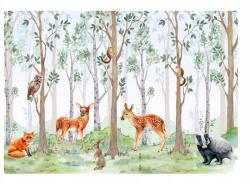 Wallarena Gyerekszoba Tapéta Erdei Állatok Erdő Fák Őzek Fotótapéta 312x219 (Fototapeta Do Pokoju Dziecka 14213VEXXL)