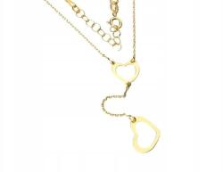 Lovrin Ezüst nyaklánc 925 aranyozott nyakkendő szív medálokkal ajándékba (Lovrin 64962)