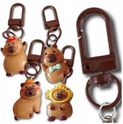 EdiBazzar Kapibara kulcstartó 4 db-os szett, ajándék kulcstartó, karabineres medál (Brelok z Kapibarą do kluczy torebki 4 sztuki)