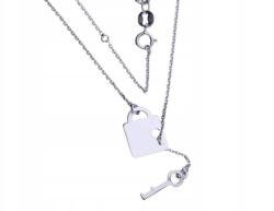Lovrin 925-ös ezüst nyaklánc lakat kulccsal, divatos mintájú ajándék medállal (Lovrin 64905)
