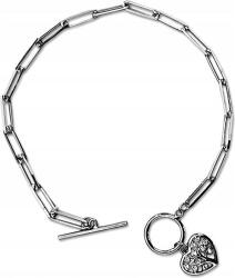 Lovrin 925-ös ezüst karkötő életfa szívvel, divatos láncos medállal (Lovrin 73559)