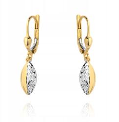Lovrin Arany függő fülbevaló 585 ovális medállal, kétszínű aranyból, csepp alakú (58714130)