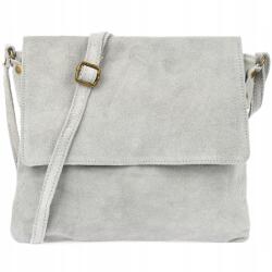 Beltimore Női velúrbőr kézitáska postás táska olasz B5 tágas (B67lightgrey)