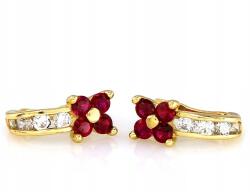 Lovrin Arany fülbevaló kislányoknak piros cirkónia kövekkel, 585-ös arany, súlya 1, 32g (Lovrin)