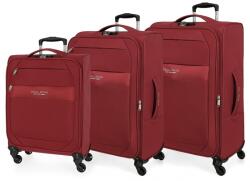Joumma Bags Roll Road Royce piros textilbőr utazókoffer szett Piros, 55-66-76cm (5019424)