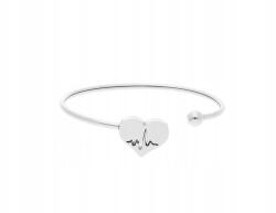 CKR774 ezüst színű, sebészeti acél karkötő szívvel (7605)