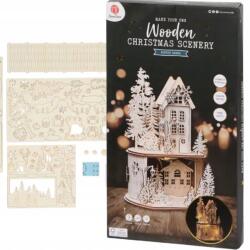 DecoTime Csináld Magad Betlehemi Jelenet DécoTime Fa Ház Téli Led-es 467 (3217467)