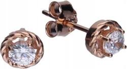 Lovrin 925-ös ezüst, aranyozott fülbevaló fehér cirkónia kövekkel, 0, 86g, női ajándék (Lovrin 47067)