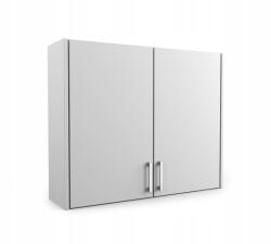  Fali Szekrény 2 Ajtós Fehér Fényes 76x62x20 CM Polcokkal Fürdőszobába/konyhába (ZUZIA_76_62X76-BIP)