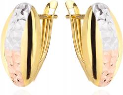 Lovrin Arany fülbevaló 585 ovális három színű arany 1, 78g elegáns női 14k (Lovrin 56023)