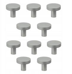 B&B 10 db ezüst színű, kerek fém bútorfogantyú szekrényekhez, fiókokhoz (Z10 G102 SS)